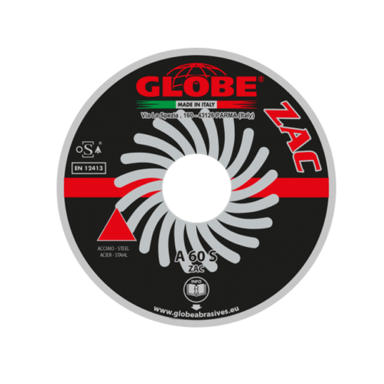 Globe G1716 Doorslijpschijf Vlak 230 x 2 x 22.2mm A60S ZAC ijzer & staal - 50 stuks