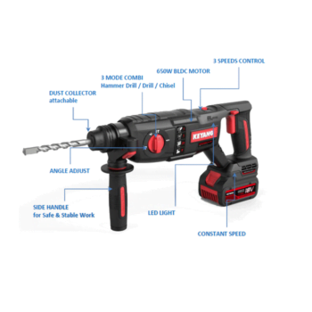 Keyang HD20BLH-26V Accu combihamer 18V 5.0Ah - Afbeelding 3