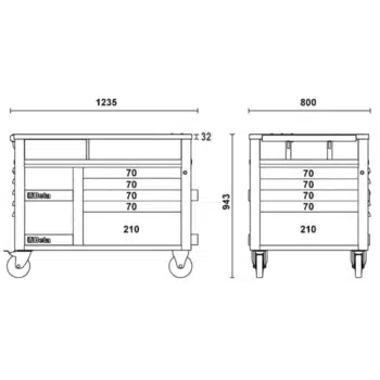 Beta RSC28 Verrijdbare werkbank - Afbeelding 3