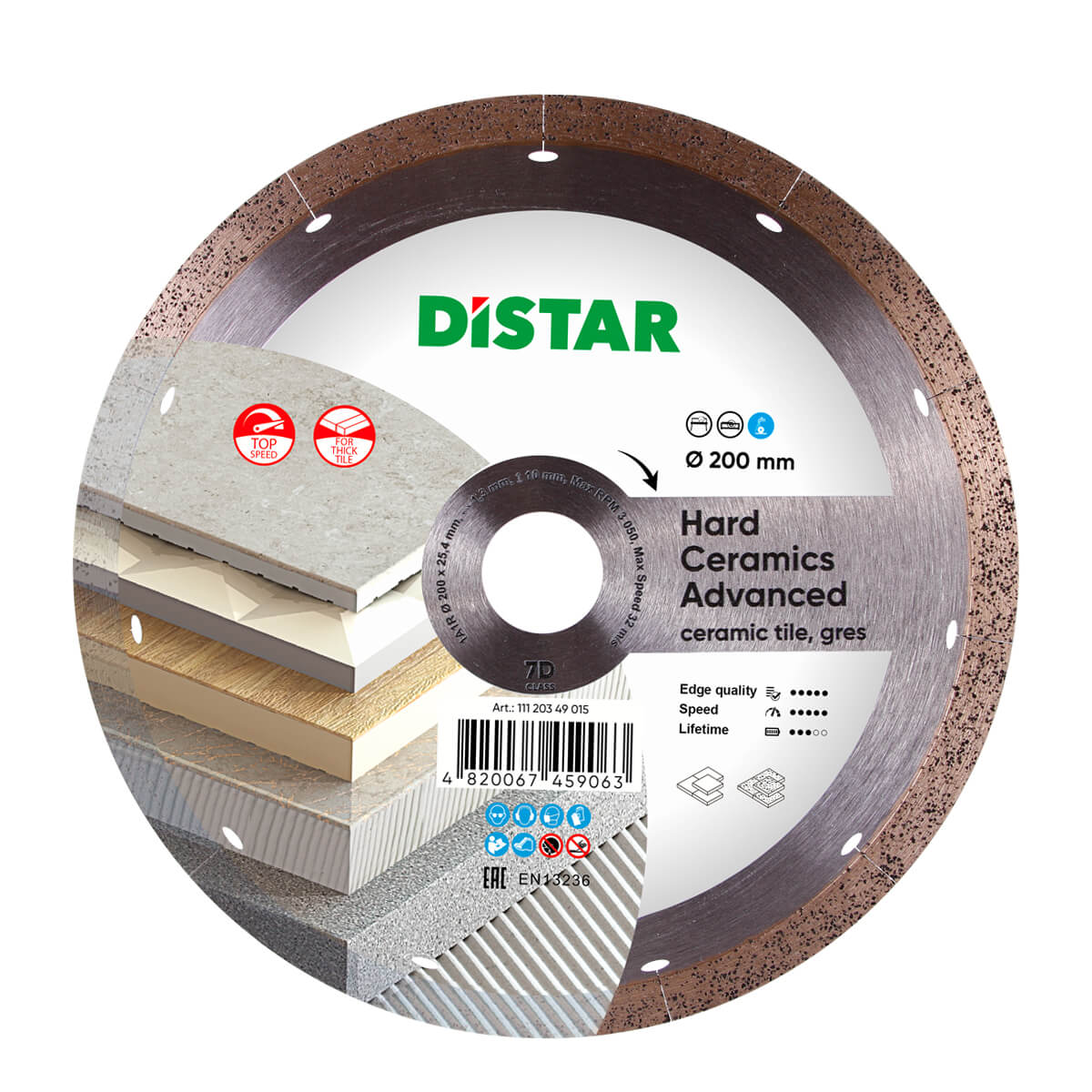 DiStar Diamantschijf 1A1R C3 Hard Ceramics Advanced – 200×1.4x10x25.4 – Keramiek