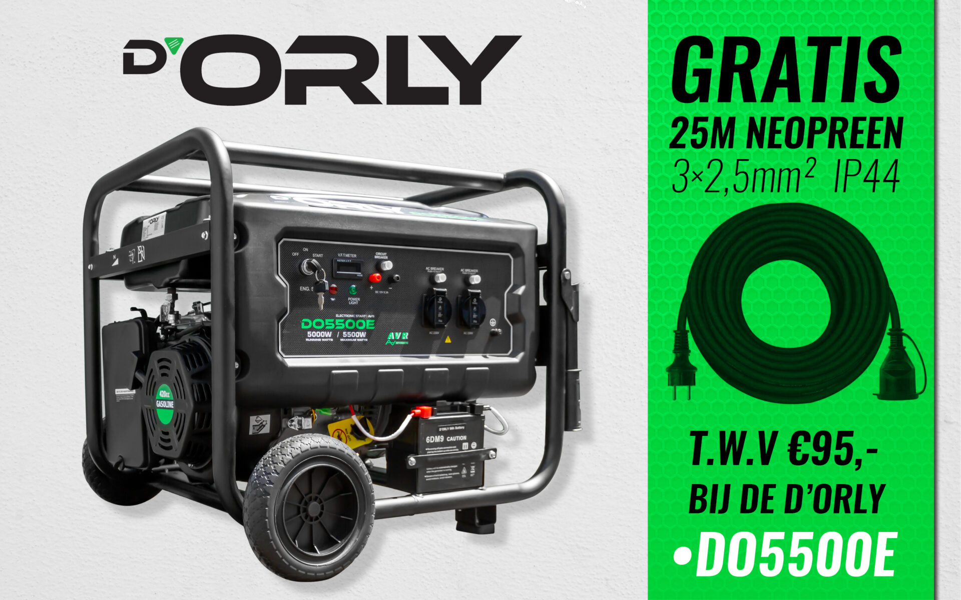 D'Orly Aggregaat 5kW actie