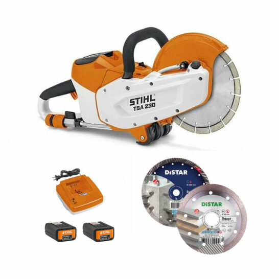 STIHL TSA 230 Accu doorslijpmachine + 5x DiStar Diamantschijf Turbo Super Max (beton) + 5x DiStar Diamantschijf Razor (keramiek) + 2x AP 300 S Accu + AL 500 Snellader