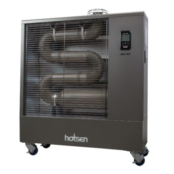 WELTEM WHO-095 infrarood heater op diesel, licht schuin vooraanzicht – verwarming voor werkplaats en hal