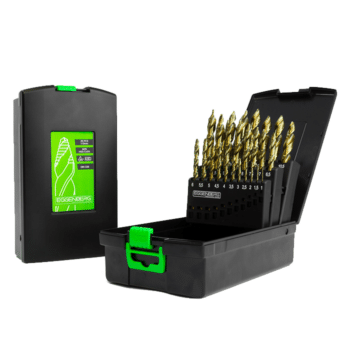 Eggenberg HSS Co5% Spiraalborenset met STEP POINT M35 DIN338 – 25-delig 1-13 mm 3