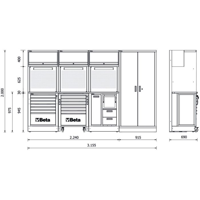 BETA RSC50 F Werkplaatsinrichting tekening