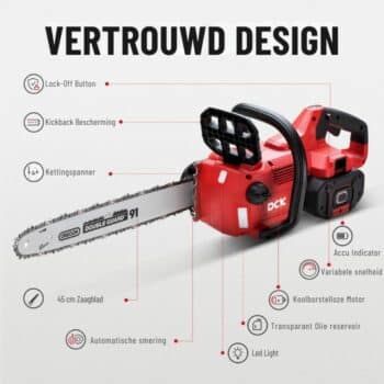 DCK Tools Accu Kettingzaag 58V 45cm - BODY - KDCS58181Z - Afbeelding 5