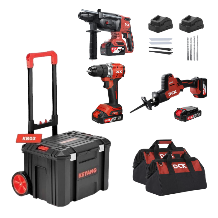 DCK Plumberset 20V Accu Gereedschap Set