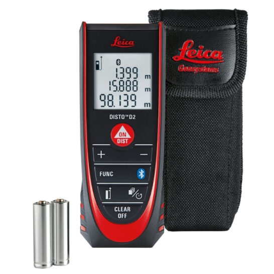 Leica DISTO D2 Laser Afstandsmeter – 100 m – Automatisch Eindstuk & Bluetooth Leica DISTO D2 Laser Afstandsmeter – 100 m – Automatisch Eindstuk & Bluetooth