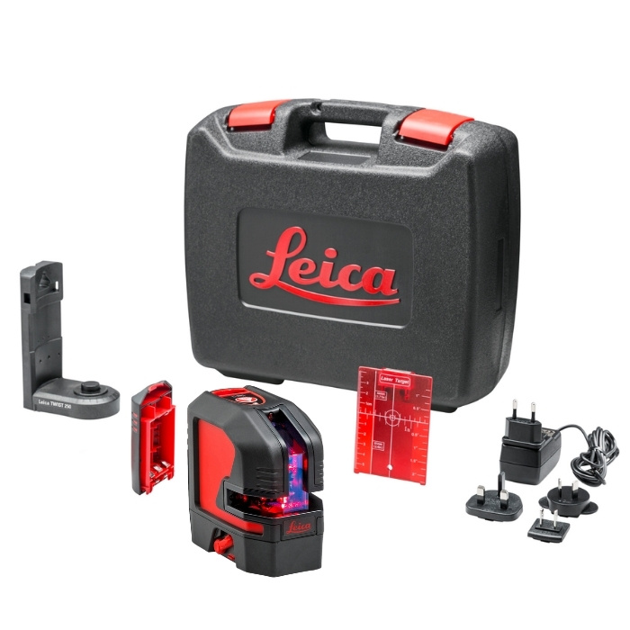 Leica Lino L2 Kruislijnlaser – Li-Ion Accu – Magnetische Adapter & IP54