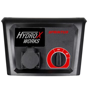 Bedieningspaneel van de HydroX Works waterzuiger