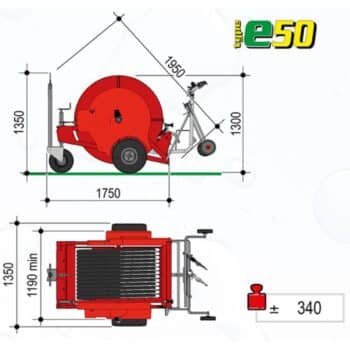 Speedy Rain E50 Beregeningshaspel 160m Ø50mm – Elektrische aandrijving incl. Sproeiwagen & Accu systeem - Afbeelding 7