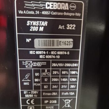 Cebora Synstar 200-M Pulse Upgrade MIG/MAG Lasapparaat 230V - Afbeelding 6