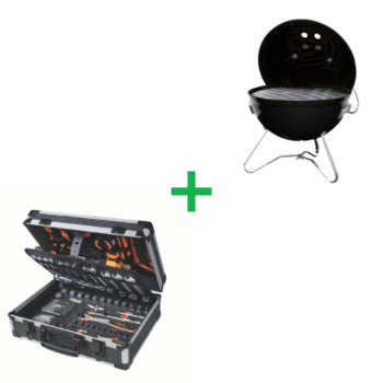 Beta BW 2056T/E-Trolley Gereedschapskoffer met 163-delig assortiment + gratis compacte BBQ