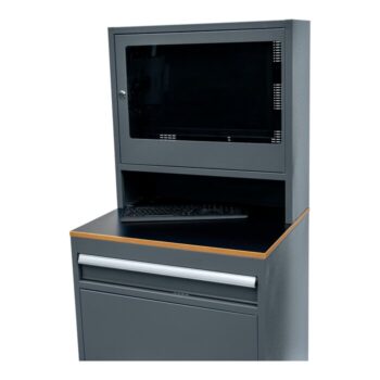 Huvema K7340G computerkast met open onderkast en toetsenbordlade