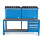 Huvema K3260 werkbank met 5 laden, MDF werkblad, gereedschapswand en bakjes vooraanzicht