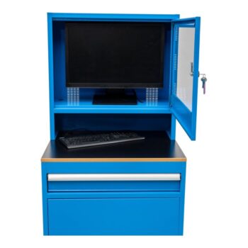 Huvema K7340 computerkast met geopende monitorruimte