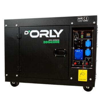 D'Orly Diesel Aggregaat 6.5kVA DDG6500E Geluidsgedempt AVR Generator 498cc 4-takt | 3x230V 16A