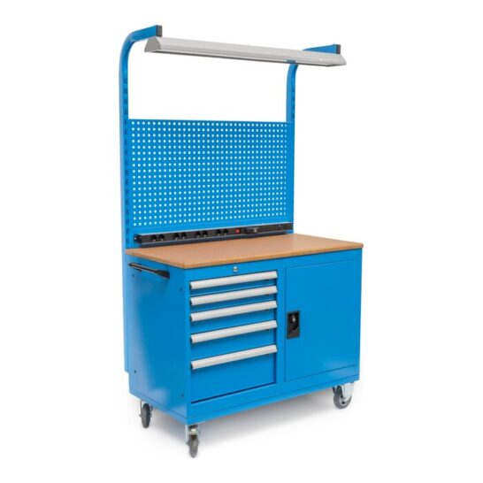 Huvema K8030 mobiele werkbank zijaanzicht