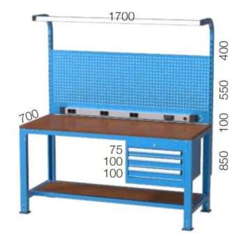 Huvema K3770 Werktafel 170 x 70 cm met TL-verlichting en MDF Werkblad - Afbeelding 8