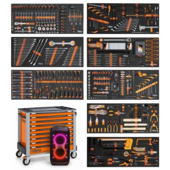 Beta BW 2400S XL9/E-XXL Gereedschapswagen 9 laden met 716-delig assortiment + gratis JBL PartyBox 320