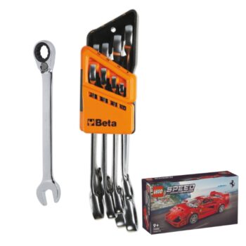 Beta 142/SC8 Ratelringsteeksleutels 8-delig met houder + gratis LEGO Ferrari F40