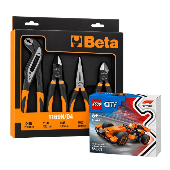 Beta 1169N/D4 Tangenset 4-delig + gratis LEGO McLaren